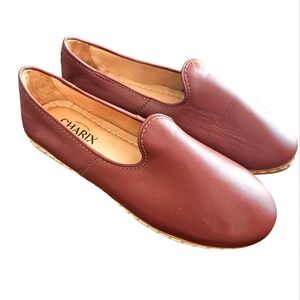 Charix brown leather artisan flat shoes size 39/9 NWOT